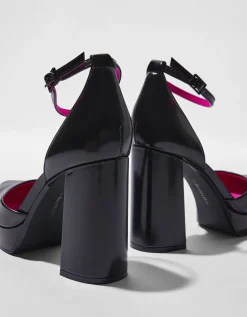 BERSHKA Escarpins compensés Noir Outlet