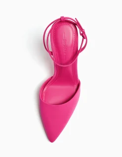 BERSHKA Escarpins ouverts à l’arrière boucle de cheville Fuchsia Clearance