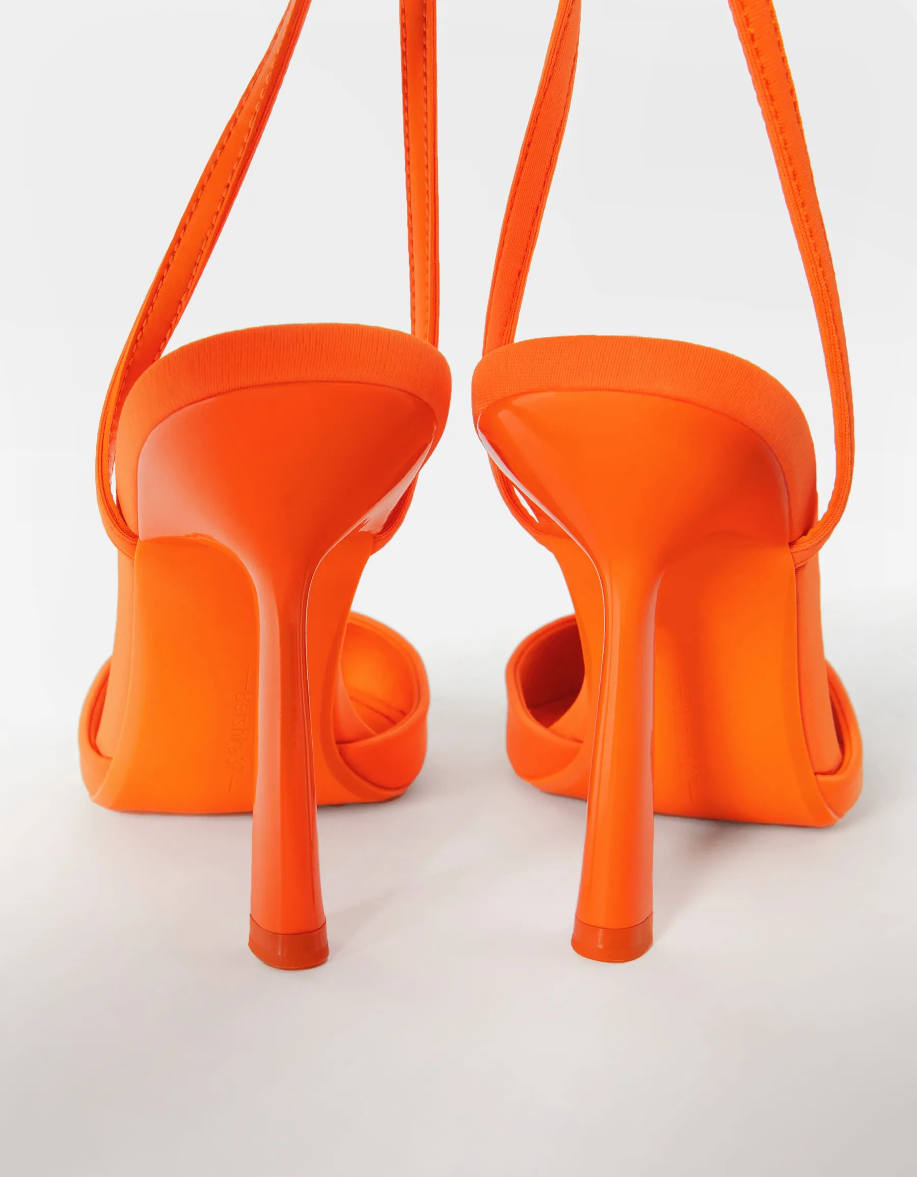 BERSHKA Escarpins ouverts à l’arrière boucle de cheville Orange Hot