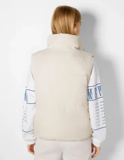 BERSHKA Gilet cropped sans manches réversible Grenade Fashion