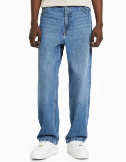 BERSHKA Jean baggy Bleu Best