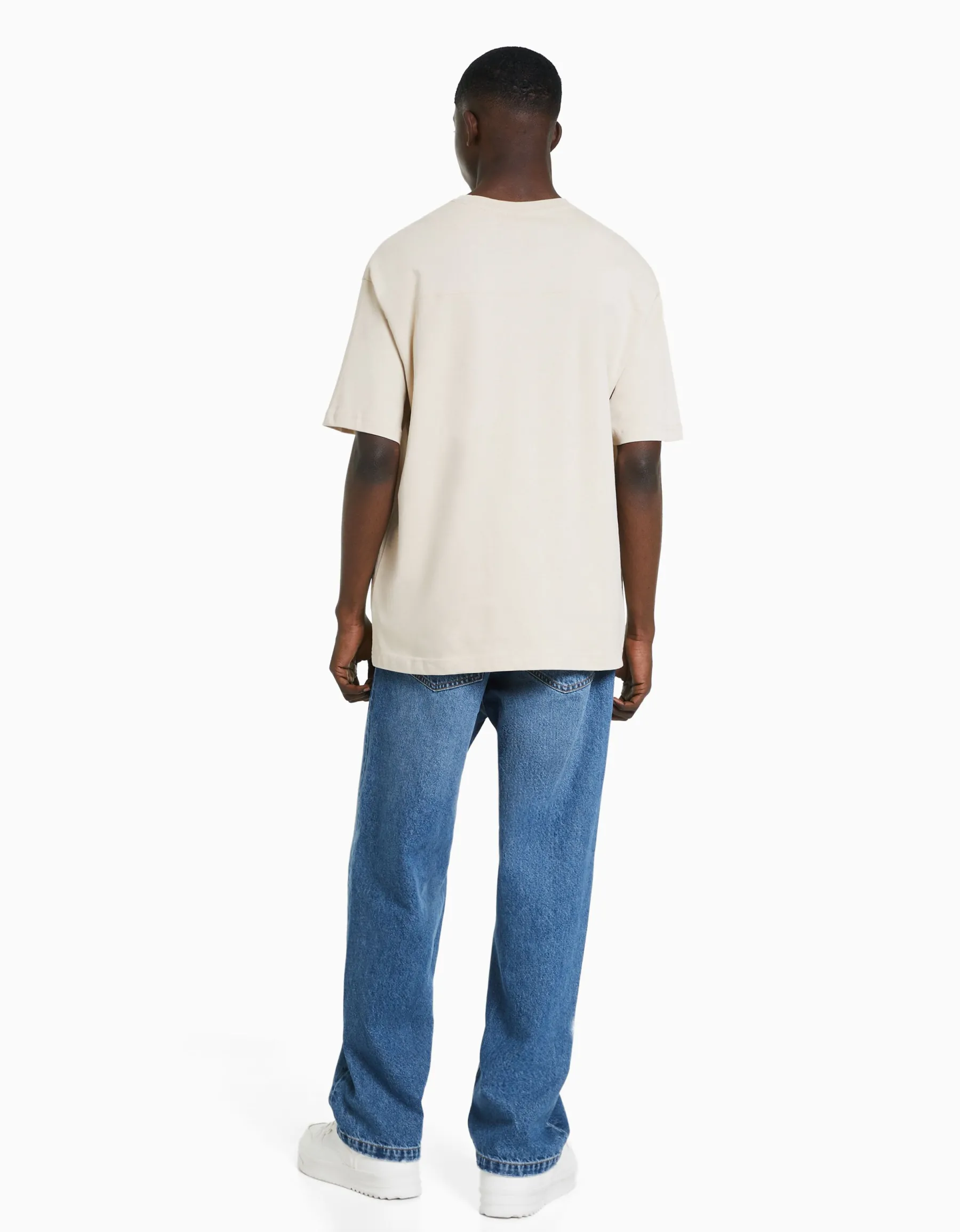 BERSHKA Jean baggy Bleu Best