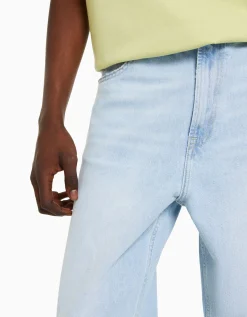 BERSHKA Jean baggy Bleu lavé Cheap