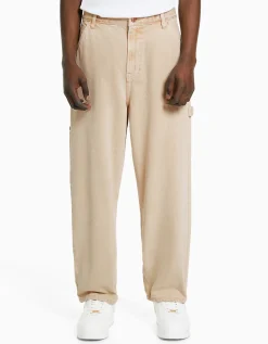 BERSHKA Jean baggy carpenter Camel Best Sale