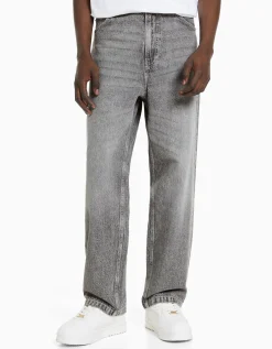 BERSHKA Jean baggy coloré Gris Fashion