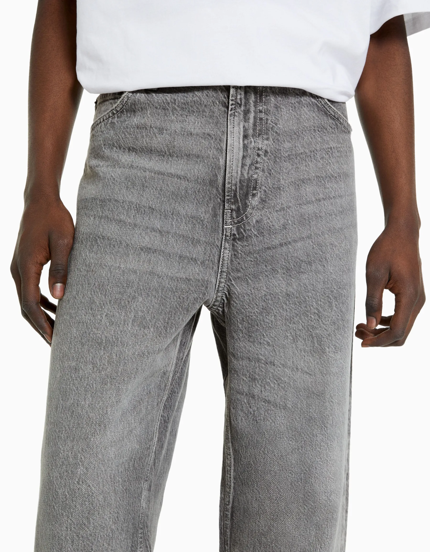 BERSHKA Jean baggy coloré Écru Best Sale