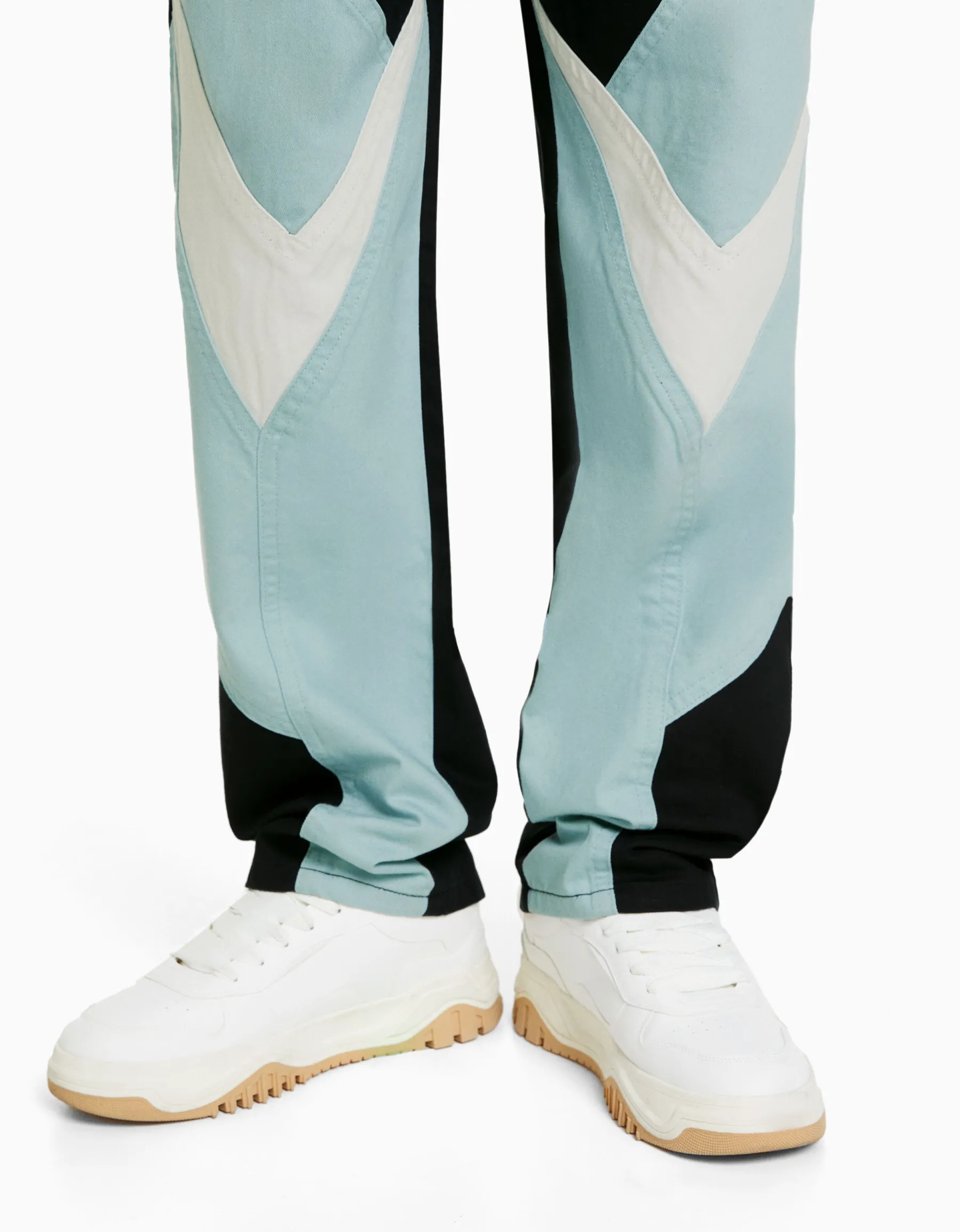 BERSHKA Jean baggy racing Bleu Sale