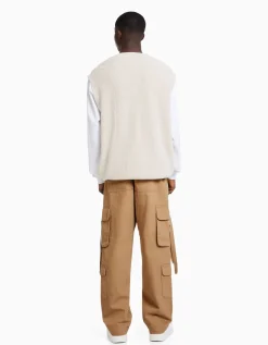 BERSHKA Jean cargo bandes Camel Cheap