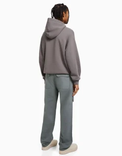 BERSHKA Jean cargo multipoches Bleu Shop