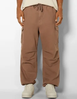 BERSHKA Jean cargo parachute Kaki Shop