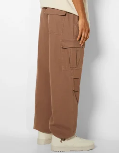 BERSHKA Jean cargo parachute Kaki Shop