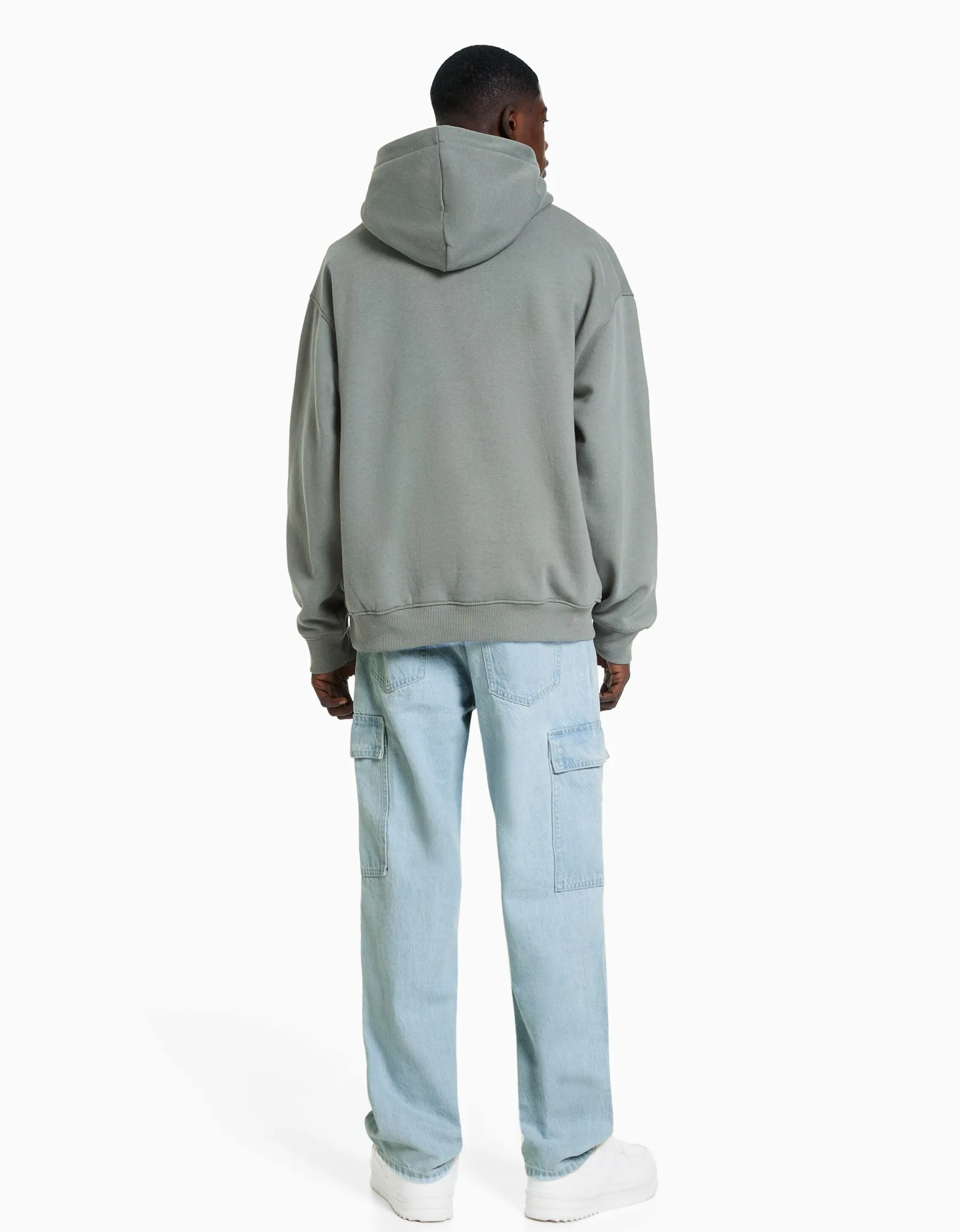 BERSHKA Jean cargo wide Bleu clair Flash Sale