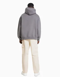 BERSHKA Jean cargo wide Écru Outlet