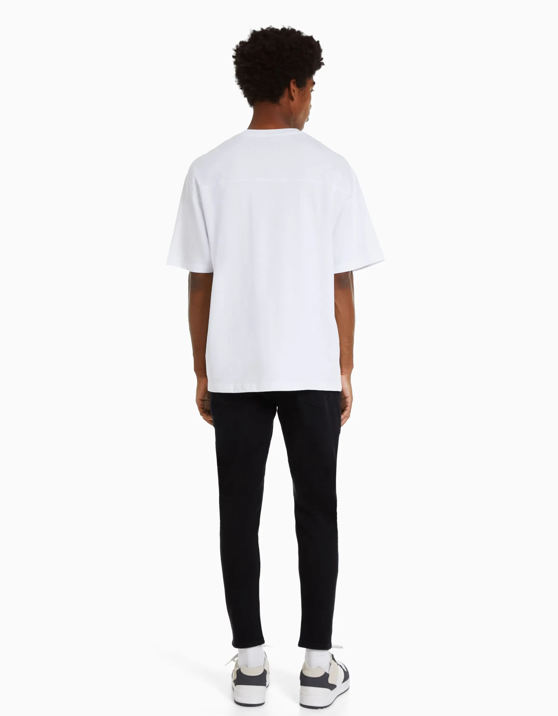 BERSHKA Jean carotte déchiré Bleu Hot