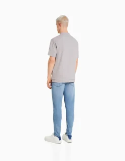 BERSHKA Jean carrot fit Bleu Online