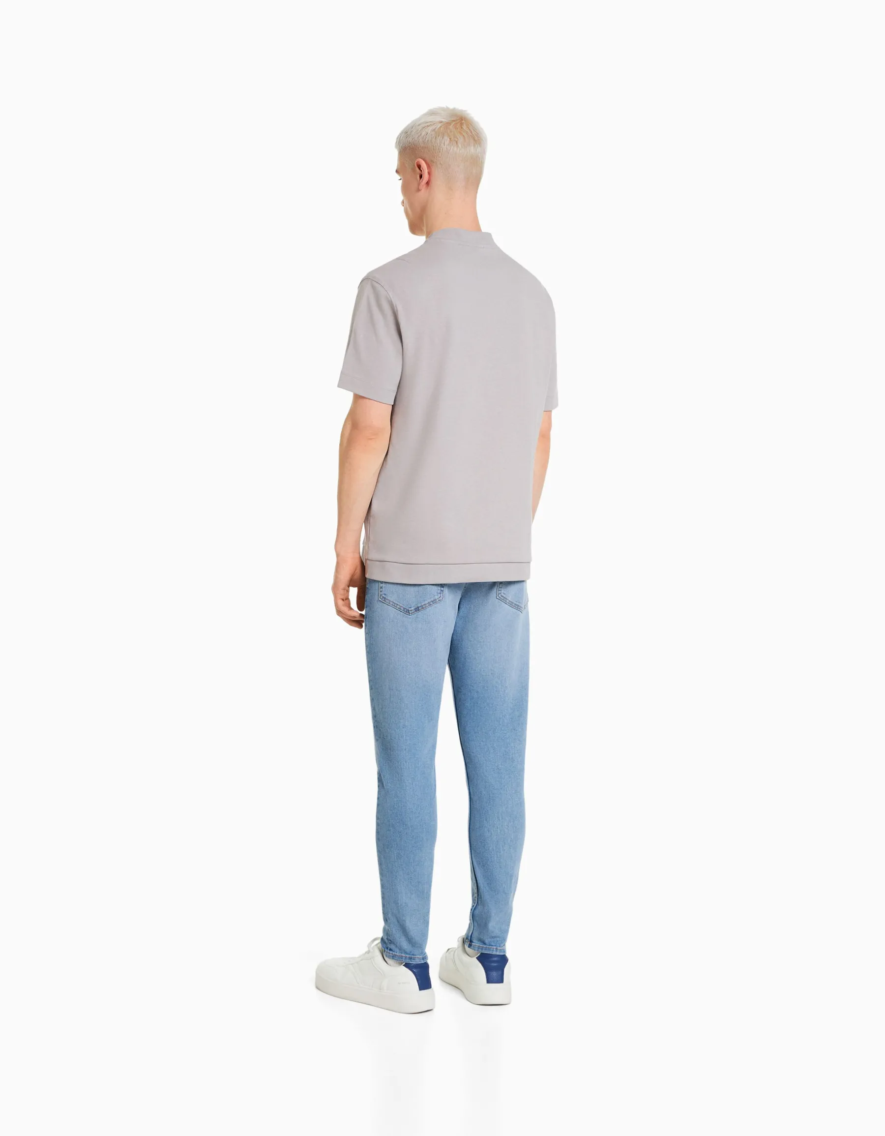 BERSHKA Jean carrot fit Bleu Online