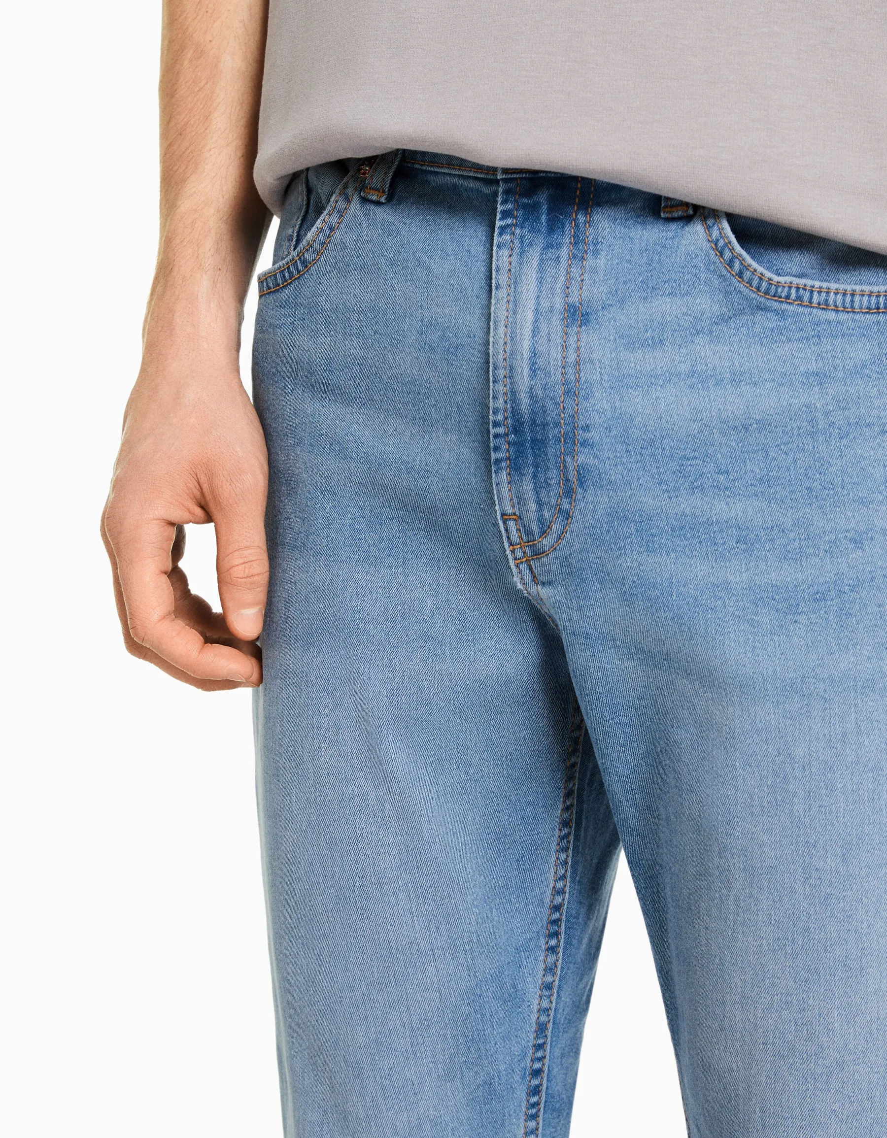 BERSHKA Jean carrot fit Bleu Online