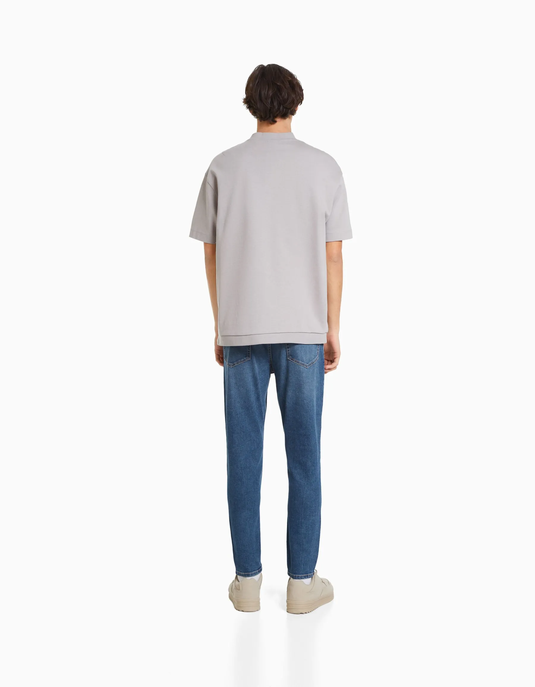 BERSHKA Jean carrot fit Bleu Discount