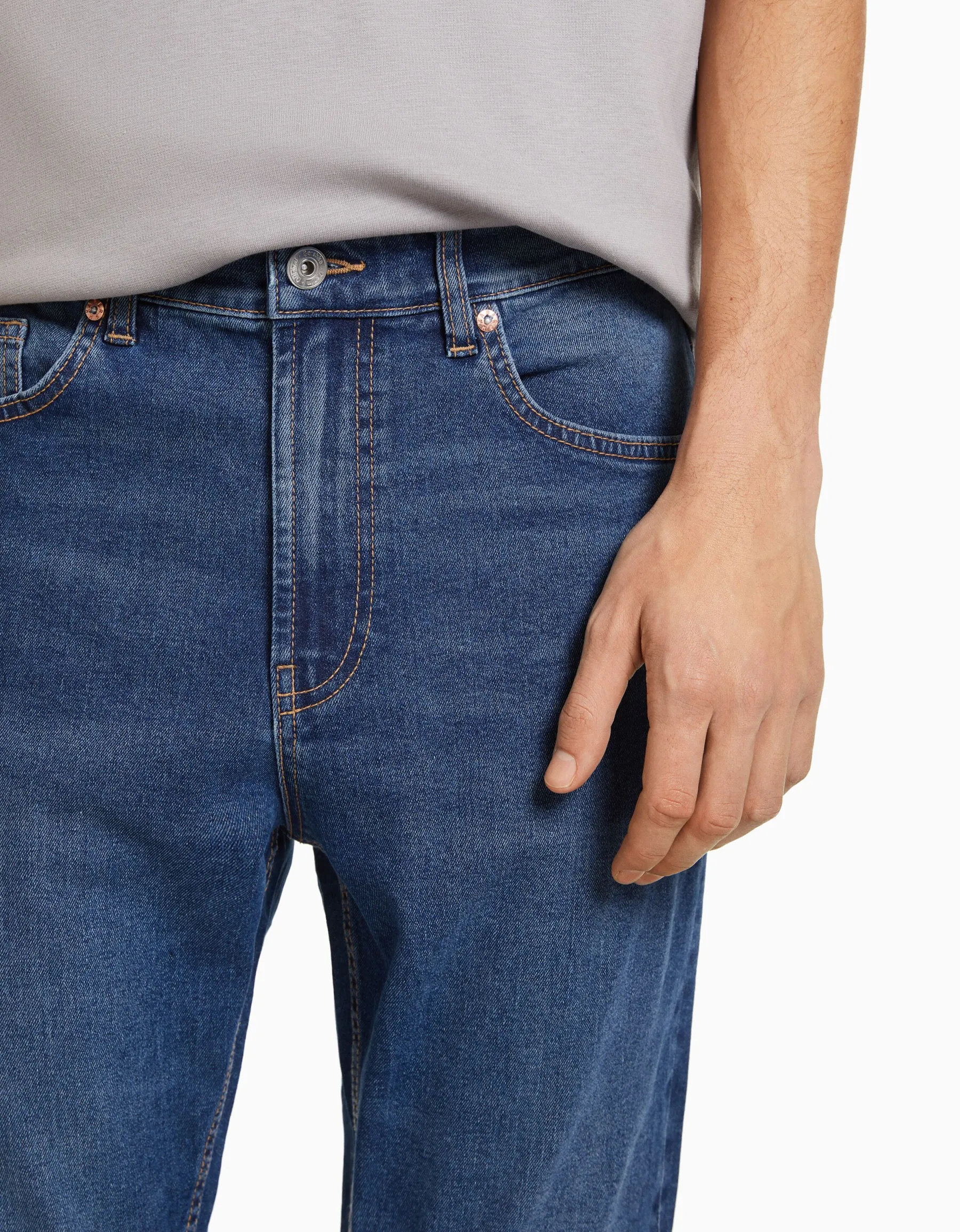 BERSHKA Jean carrot fit Bleu Discount