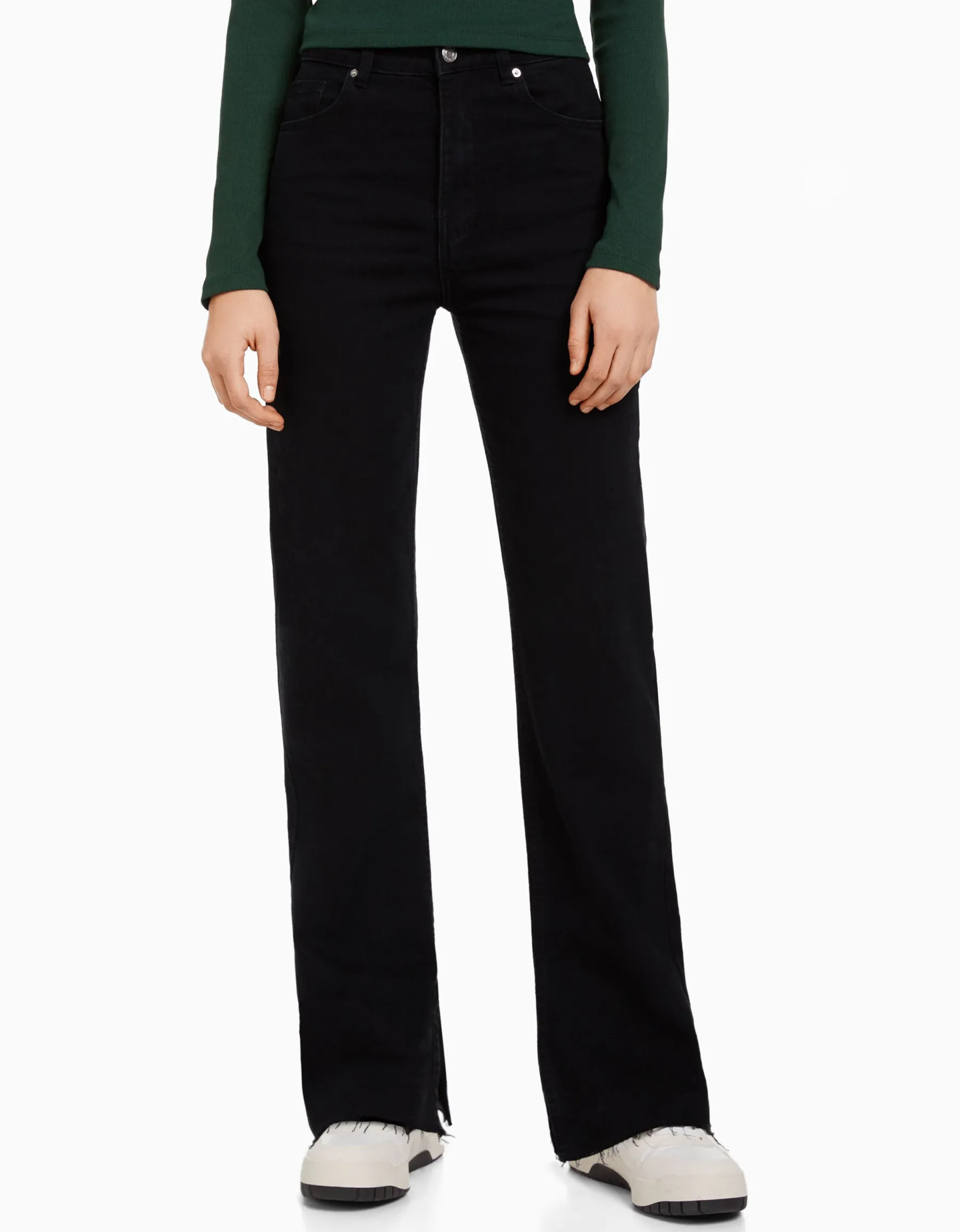 BERSHKA Jean décontracté fente latérale Bleu Best Sale
