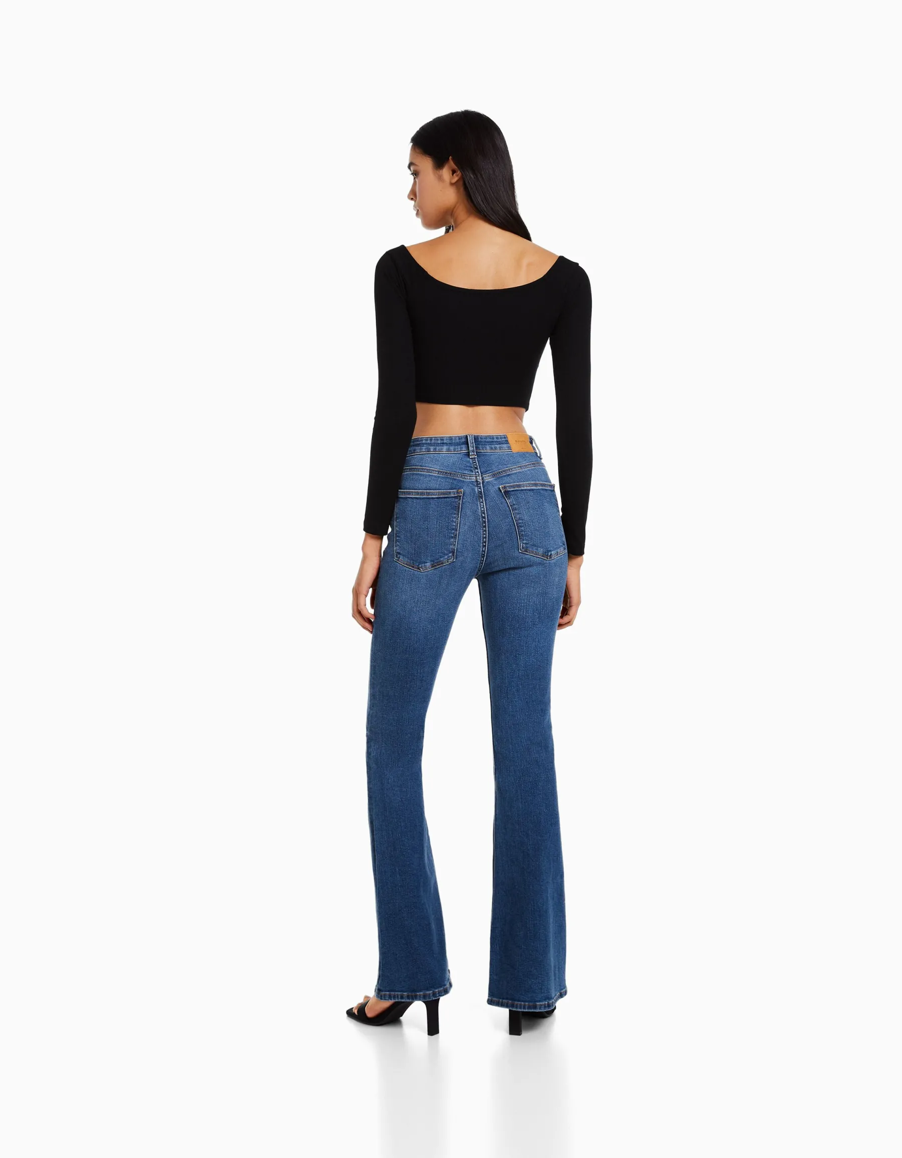 BERSHKA Jean flare Bleu Hot