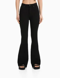 BERSHKA Jean flare Bleu Cheap
