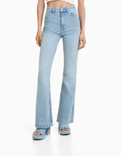 BERSHKA Jean flare Bleu Flash Sale