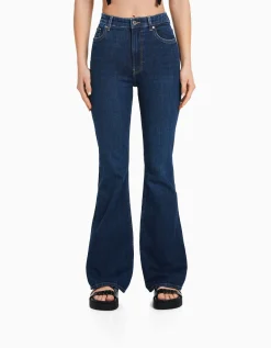 BERSHKA Jean flare Bleu Clearance