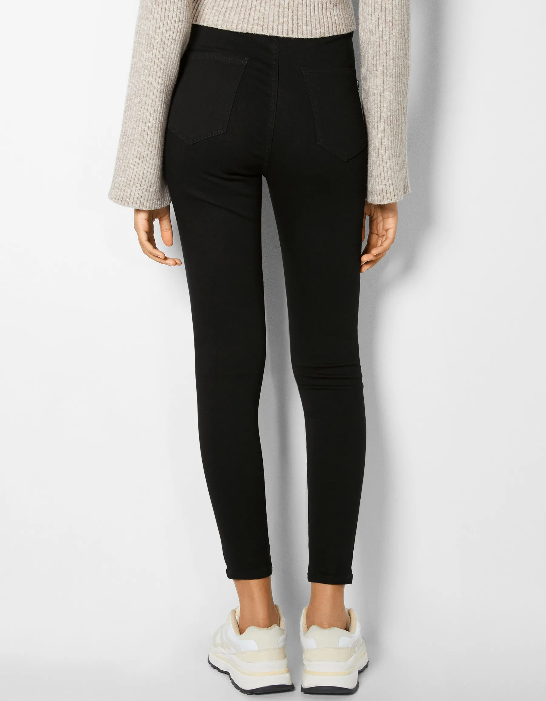 BERSHKA Jean jegging taille très haute Bleu Fashion