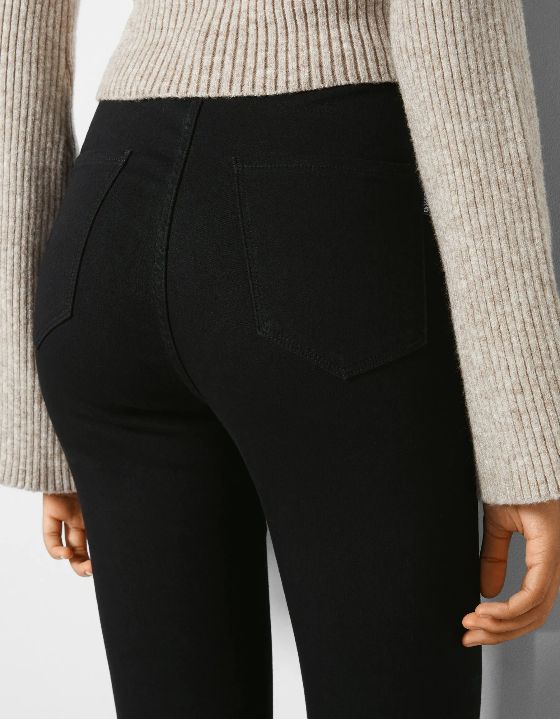 BERSHKA Jean jegging taille très haute Bleu Fashion