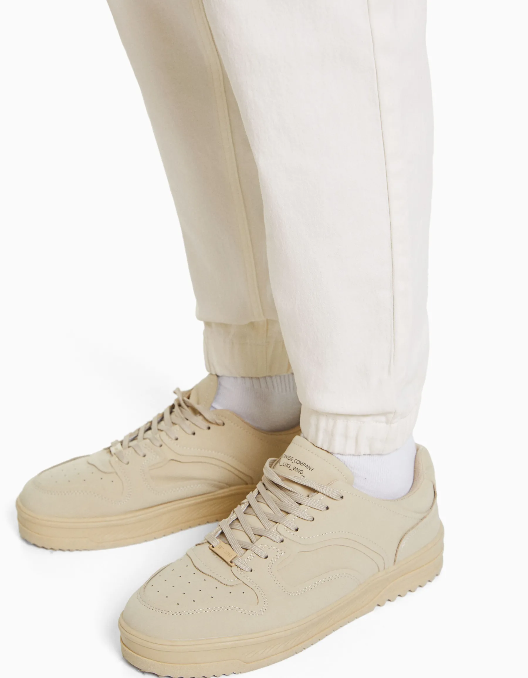 BERSHKA Jean jogger coloré Blanc Cheap