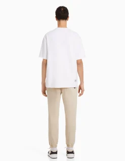 BERSHKA Jean jogger coloré déchirures Blanc Shop