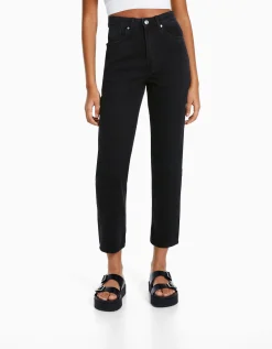 BERSHKA Jean mom fit Bleu lavé Fashion