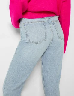 BERSHKA Jean mom fit Bleu Store