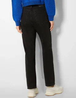 BERSHKA Jean mom fit Bleu Clearance