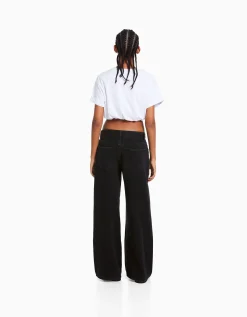 BERSHKA Jean palazzo Bleu clair Clearance