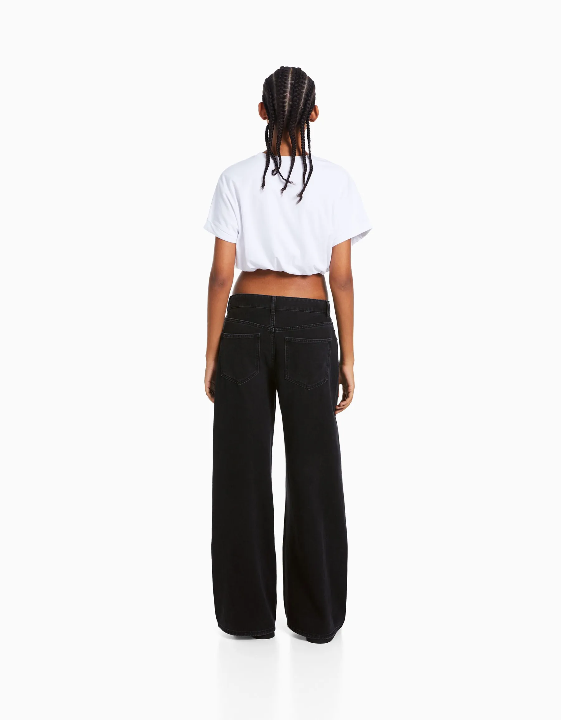 BERSHKA Jean palazzo Bleu clair Clearance