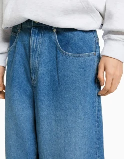 BERSHKA Jean 90’s Rave super baggy Bleu lavé Cheap