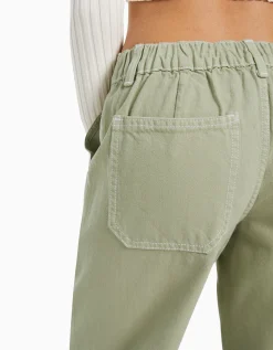 BERSHKA Jean 90’s taille élastique poches Bleu lavé Store
