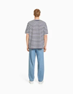 BERSHKA Jean 90's wide Bleu Clearance