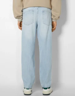 BERSHKA Jean 90’s wide Bleu clair Shop