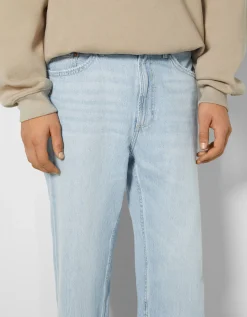 BERSHKA Jean 90’s wide Bleu clair Shop