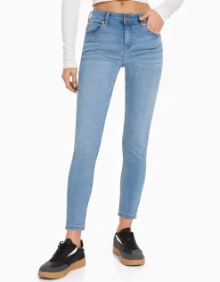 BERSHKA Jean skinny push up Bleu Shop