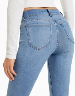 BERSHKA Jean skinny push up Bleu Shop
