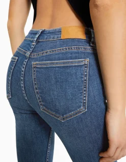 BERSHKA Jean skinny taille basse vintage Bleu Best Sale