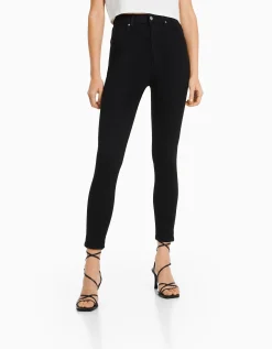 BERSHKA Jean skinny taille très haute Bleu Fashion