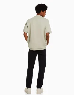 BERSHKA Jean slim Bleu lavé Sale