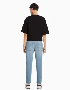 BERSHKA Jean slim Bleu lavé Cheap