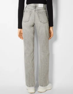BERSHKA Jean straight Bleu Cheap