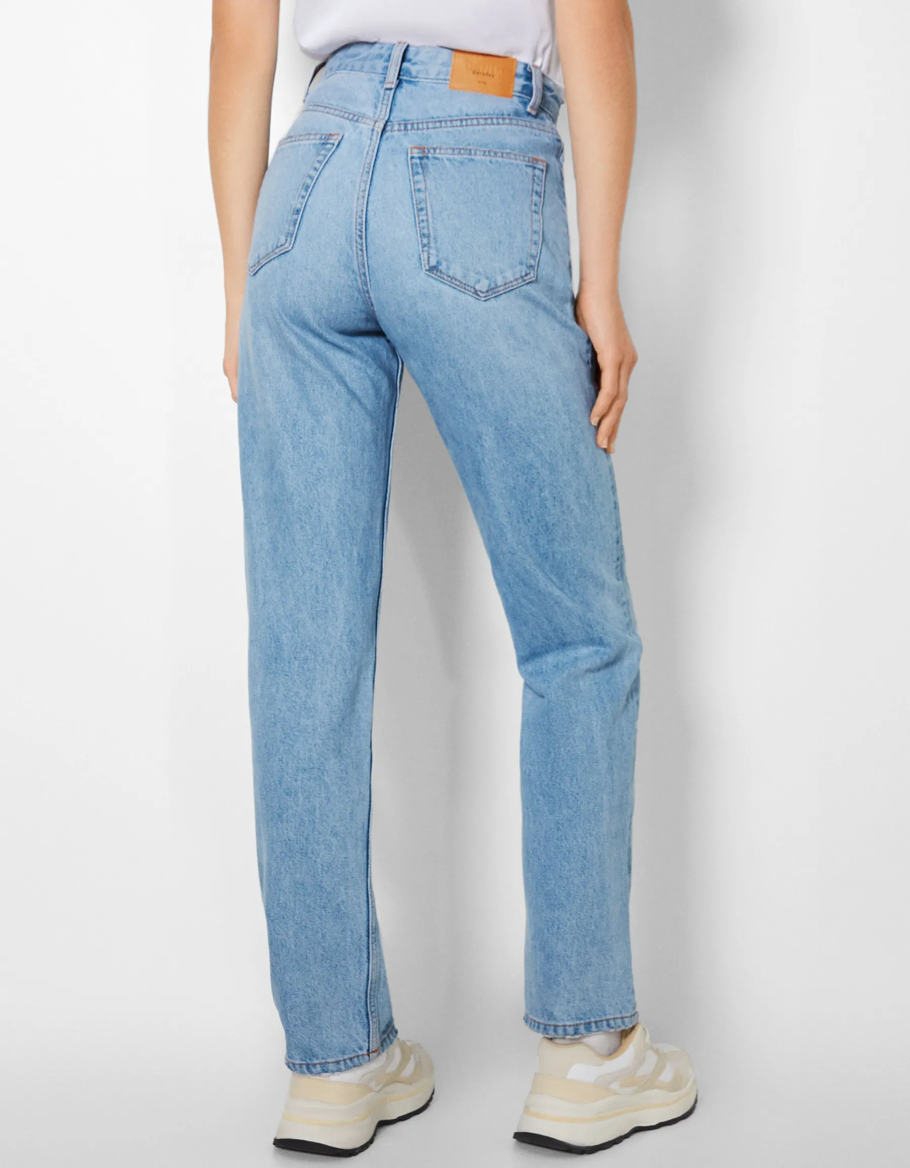 BERSHKA Jean straight Bleu lavé Best Sale